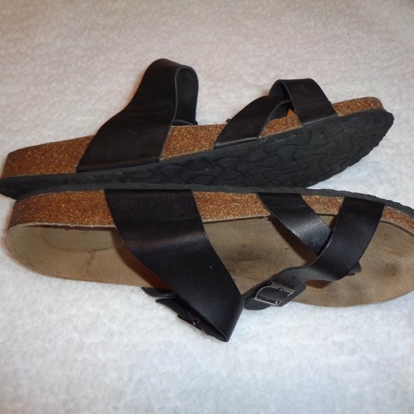 Arizona Fairhaven Womens Adjustable Strap Footbed Sandals Size 8 M Black - Picture 9 of 10